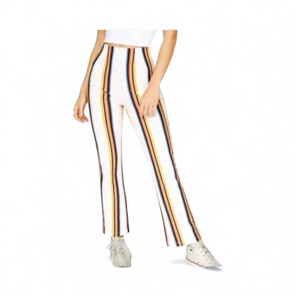 Free People Wayward Super Stretch Striped Pull-On Flare Pants Size 2